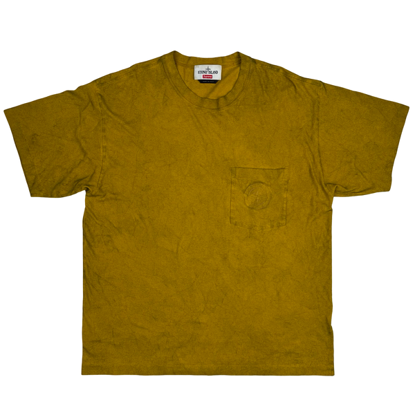 Stone Island x Supreme 2019 Yellow Dust Treatment T Shirt - Large