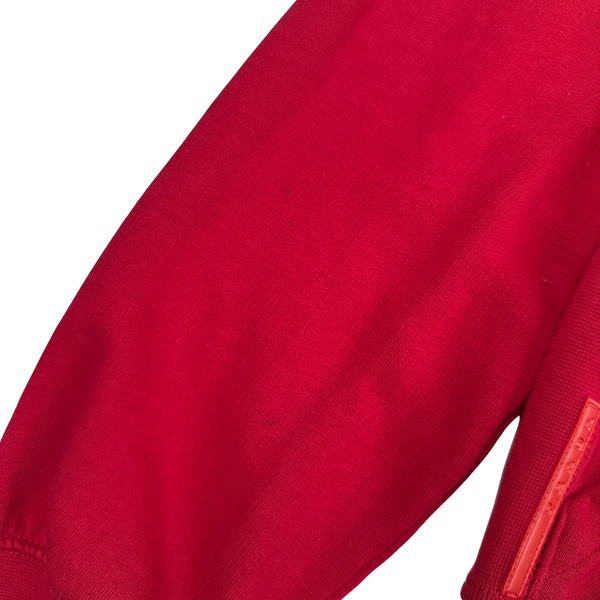 Prada Red Cotton Red Tab Pullover Hoodie - Large