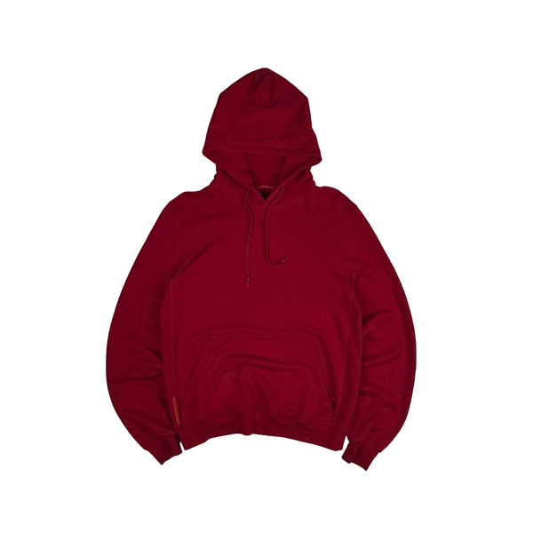 Prada Red Cotton Red Tab Pullover Hoodie - Large