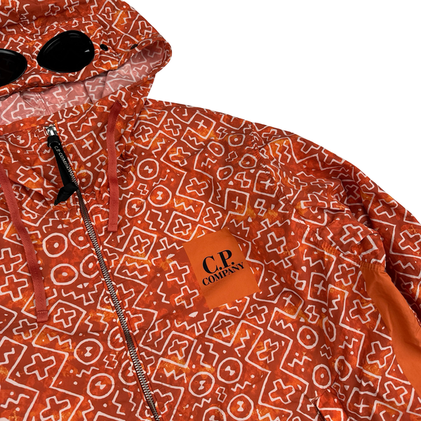 CP Company Burnt Orange Inca Flatt Nylon Lightweight Goggled Jacket - Large