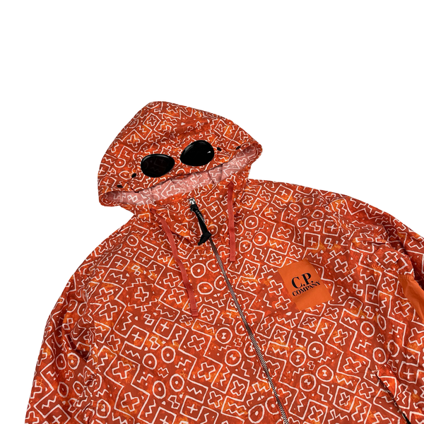 CP Company Burnt Orange Inca Flatt Nylon Lightweight Goggled Jacket - Large
