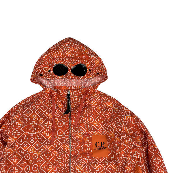 CP Company Burnt Orange Inca Flatt Nylon Lightweight Goggled Jacket - Large
