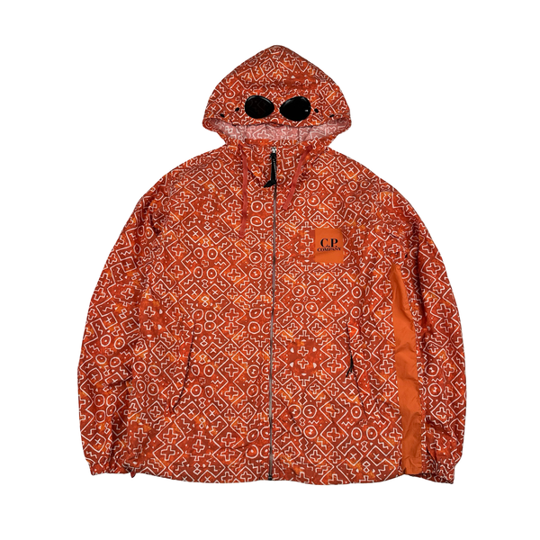 CP Company Burnt Orange Inca Flatt Nylon Lightweight Goggled Jacket - Large