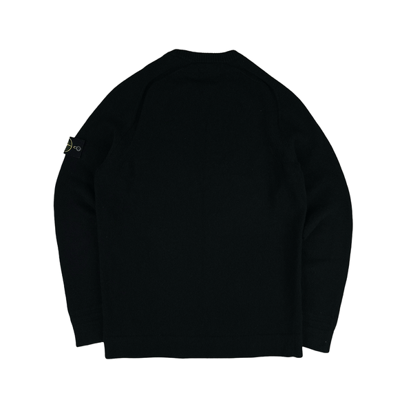 Stone Island 2018 Black Wool Crewneck Jumper - Large