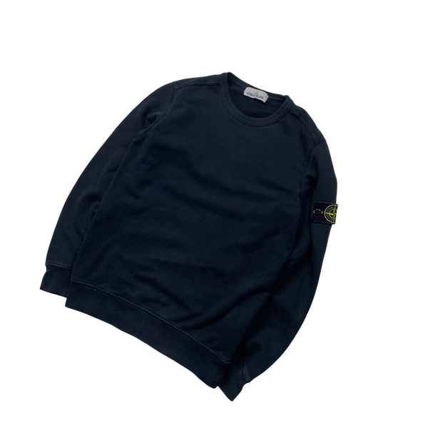Stone Island 2018 Black Cotton Crewneck - Small