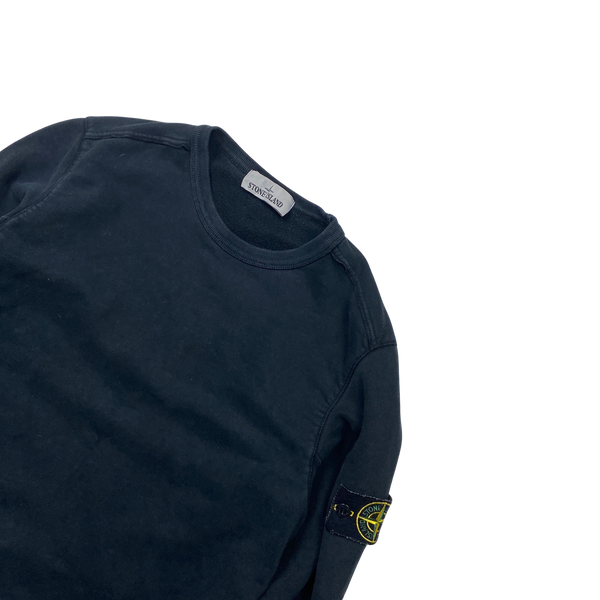 Stone Island 2018 Black Cotton Crewneck - Small
