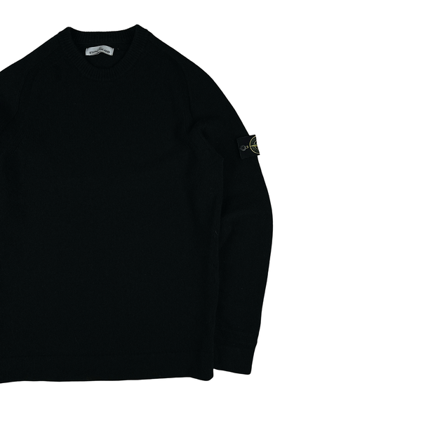 Stone Island 2018 Black Wool Crewneck Jumper - Large