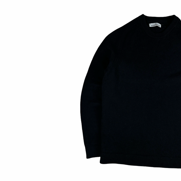 Stone Island 2018 Black Wool Crewneck Jumper - Large