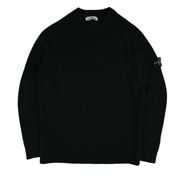 Stone Island 2018 Black Wool Crewneck Jumper - Large