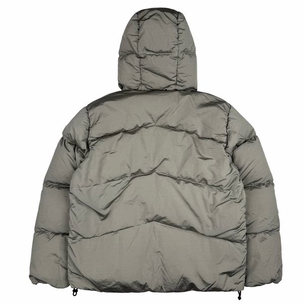 Stone Island 2023 Silver Grey/Black Reversible Nylon Metal Down Centre Badge Puffer Jacket - Medium