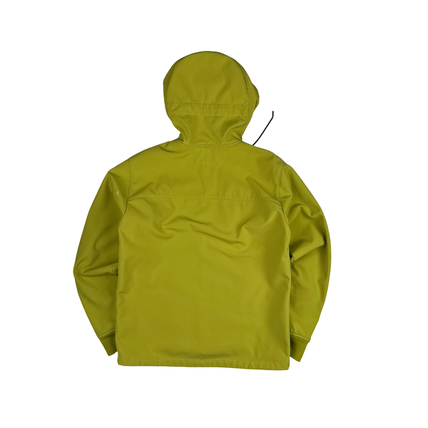 CP Company Yellow Soft Shell R Goggle Hooded Zipped Jacket - XL