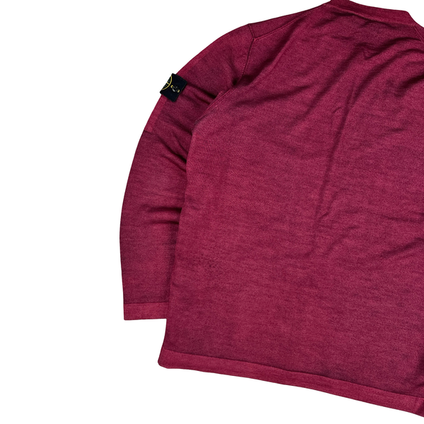 Stone Island 2018 Crimson Garment Dyed Knit Jumper - 3XL