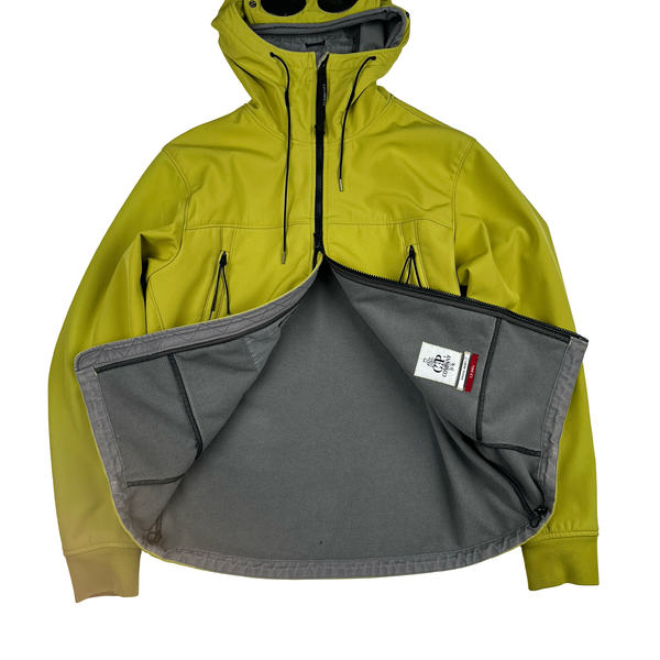 CP Company Yellow Soft Shell R Goggle Hooded Zipped Jacket - XL