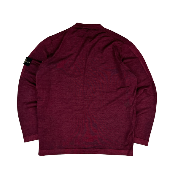 Stone Island 2018 Crimson Garment Dyed Knit Jumper - 3XL