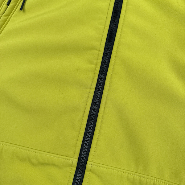 CP Company Yellow Soft Shell R Goggle Hooded Zipped Jacket - XL