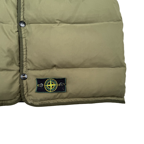 Stone Island Vintage 1994 Khaki Green Nylon Down Gilet - XL