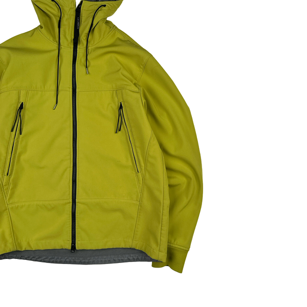 CP Company Yellow Soft Shell R Goggle Hooded Zipped Jacket - XL