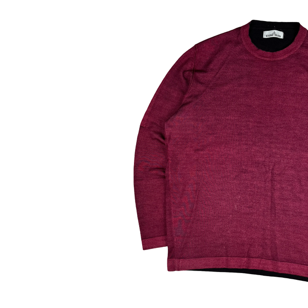 Stone Island 2018 Crimson Garment Dyed Knit Jumper - 3XL