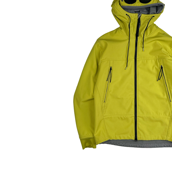CP Company Yellow Soft Shell R Goggle Hooded Zipped Jacket - XL