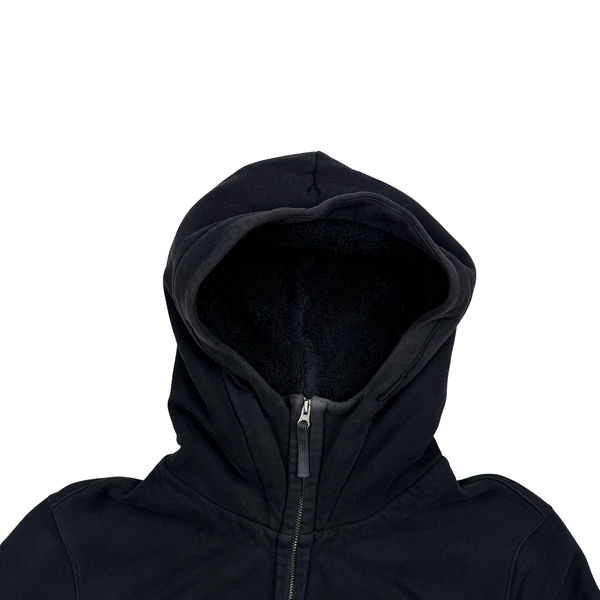 Stone Island 2009 Black Cotton Full Zipped Hoodie - Large