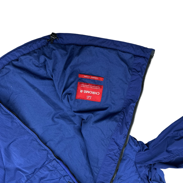 CP Company Blue Chrome R Hooded Goggle Jacket - Large