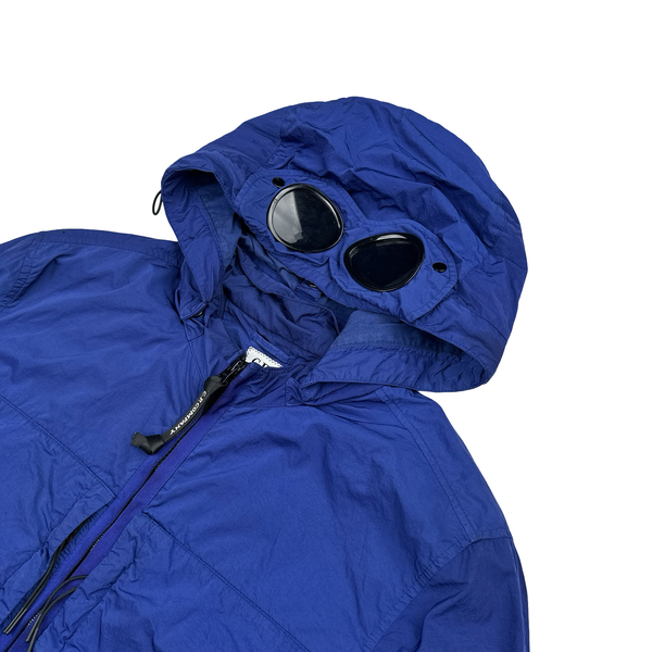 CP Company Blue Chrome R Hooded Goggle Jacket - Large