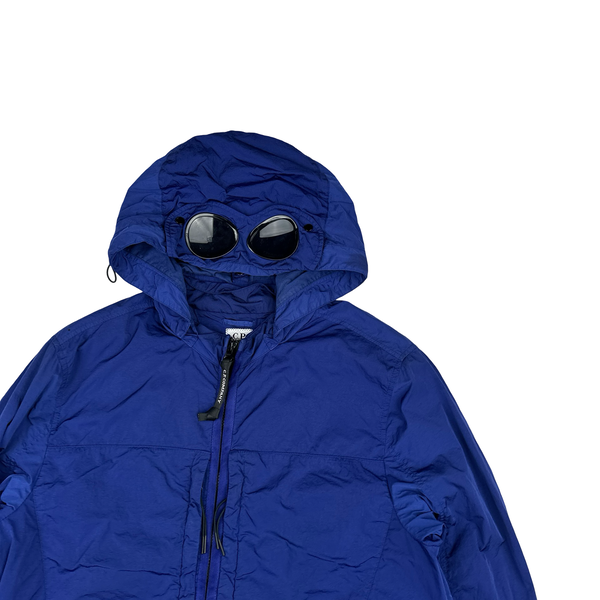 CP Company Blue Chrome R Hooded Goggle Jacket - Large