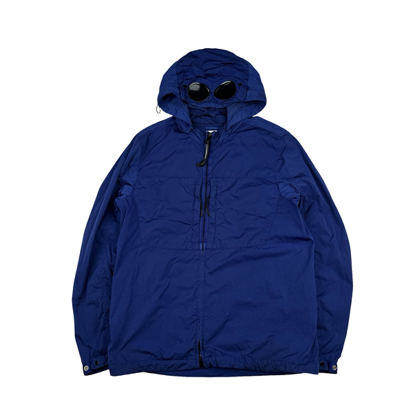 CP Company Blue Chrome R Hooded Goggle Jacket - Large