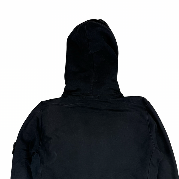 Stone Island 2009 Black Cotton Full Zipped Hoodie - Large