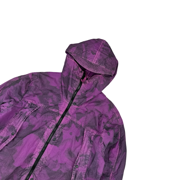 Nemen Purple Print Lightweight Windbreaker Jacket - Large