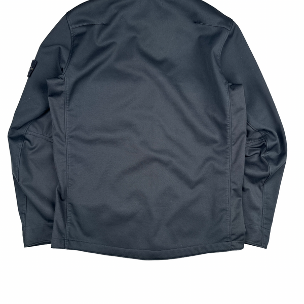 Stone Island Black Soft Shell R Terry Zipped Jacket - XL