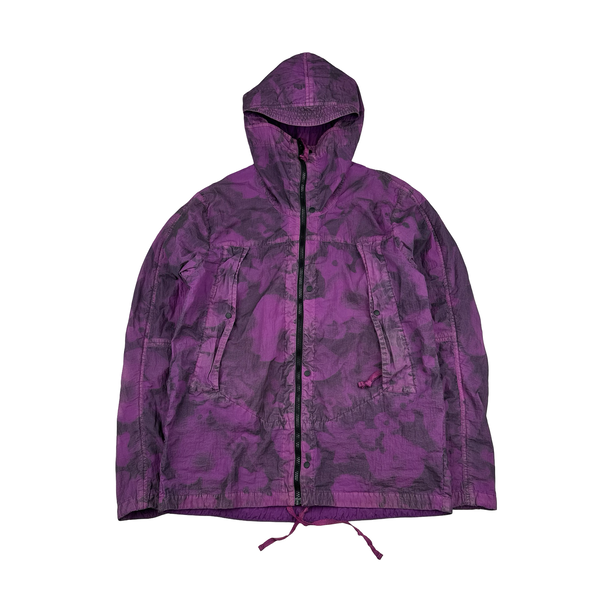 Nemen Purple Print Lightweight Windbreaker Jacket - Large