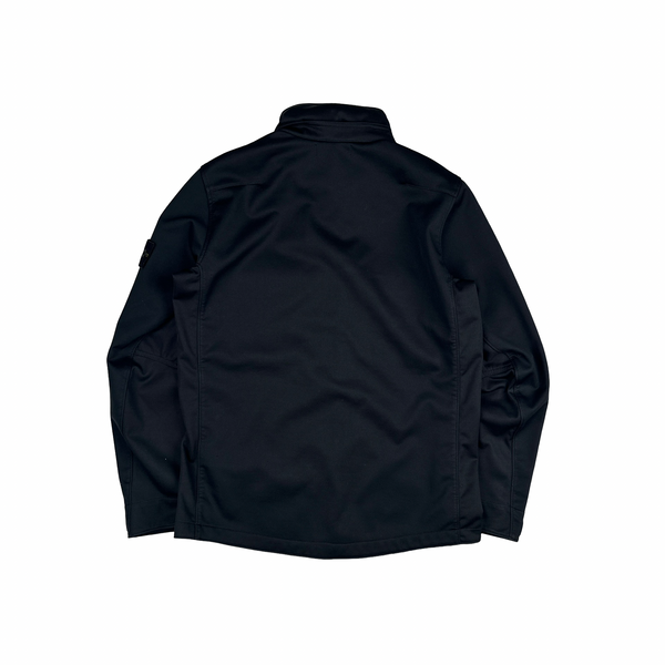 Stone Island Black Soft Shell R Terry Zipped Jacket - XL