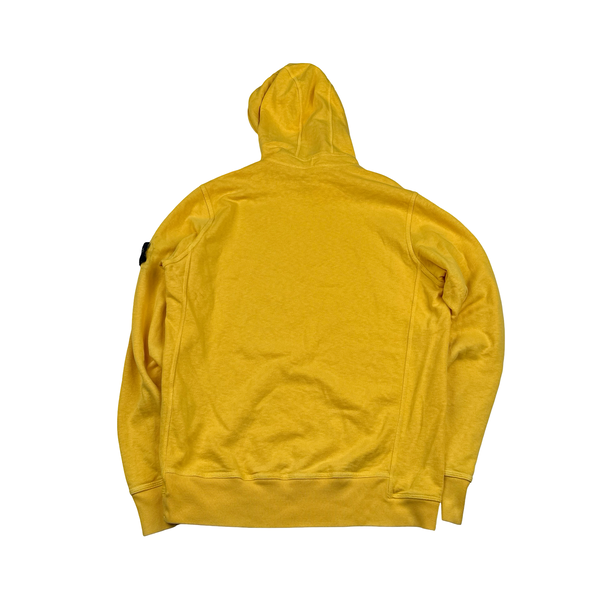 Stone Island 2018 Yellow Cotton Hooded Jumper - Large