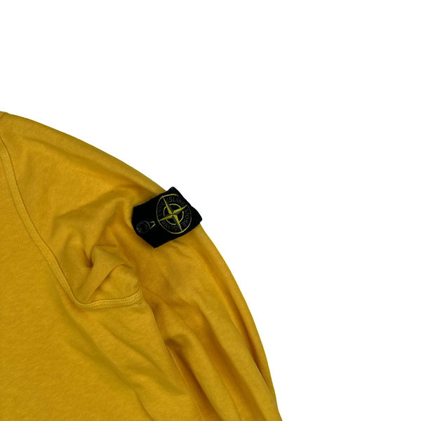 Stone Island 2018 Yellow Cotton Hooded Jumper - Large