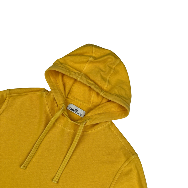 Stone Island 2018 Yellow Cotton Hooded Jumper - Large