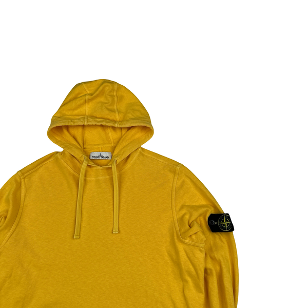 Stone Island 2018 Yellow Cotton Hooded Jumper - Large