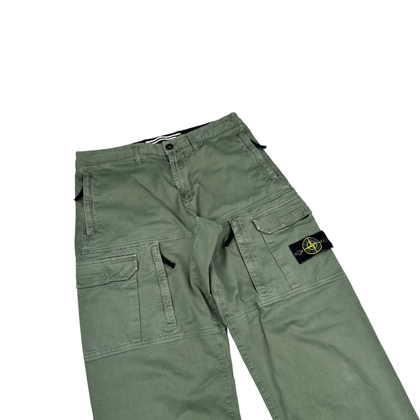 Stone Island 2021 Green LO Baggy Cargo Trousers - 32"