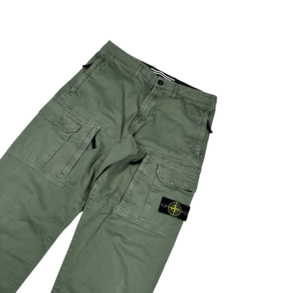 Stone Island 2021 Green LO Baggy Cargo Trousers - 32"