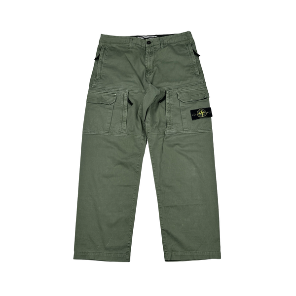 Stone Island 2021 Green LO Baggy Cargo Trousers - 32"