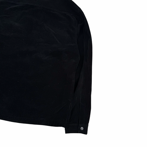 Stone Island 2024 Black Cotton Corduroy Full Zip Overshirt - Large
