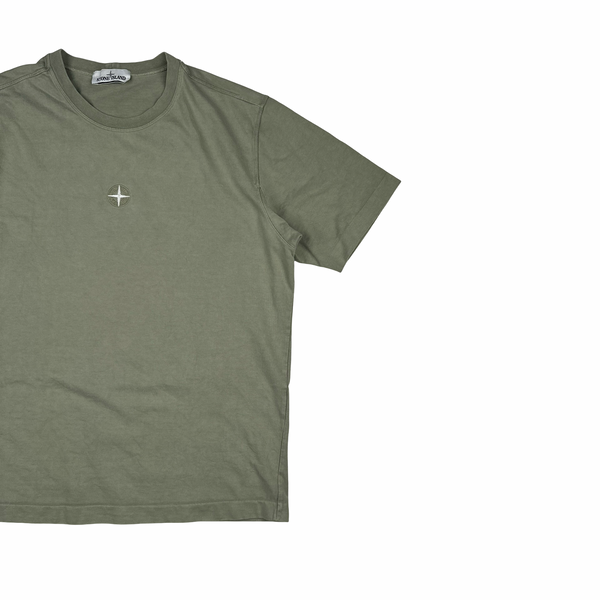 Stone Island Olive Compass Cotton T Shirt - XL