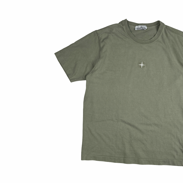 Stone Island Olive Compass Cotton T Shirt - XL