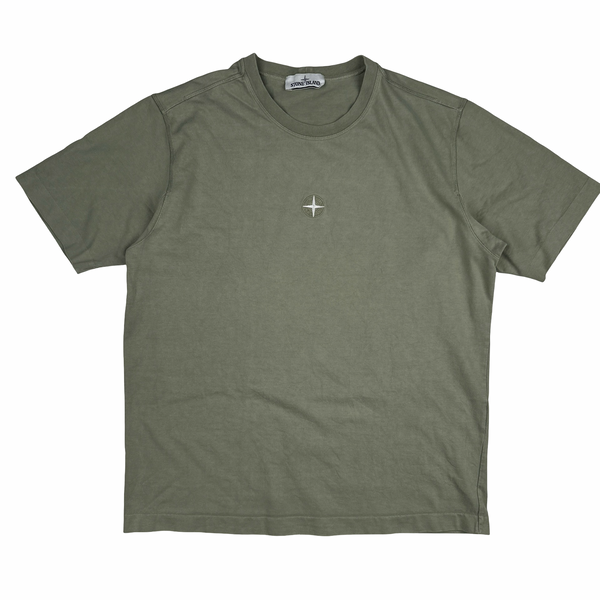 Stone Island Olive Compass Cotton T Shirt - XL