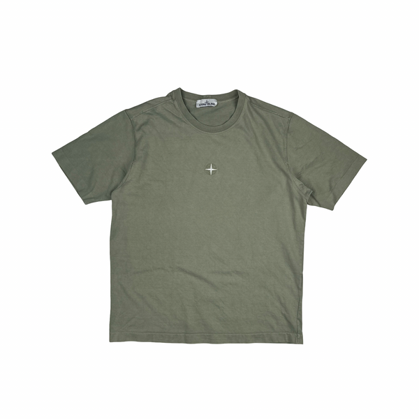 Stone Island Olive Compass Cotton T Shirt - XL
