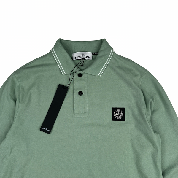Stone Island 2022 Green Polo Longsleeve Shirt - Medium