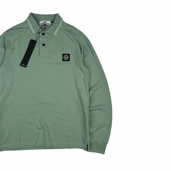 Stone Island 2022 Green Polo Longsleeve Shirt - Medium