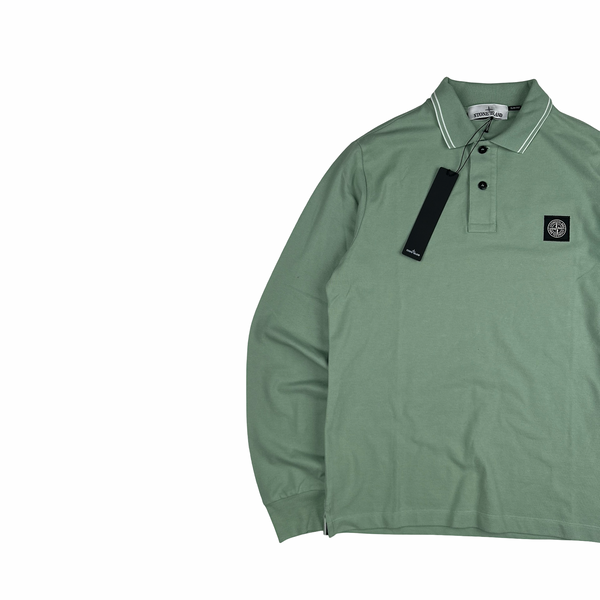 Stone Island 2022 Green Polo Longsleeve Shirt - Medium