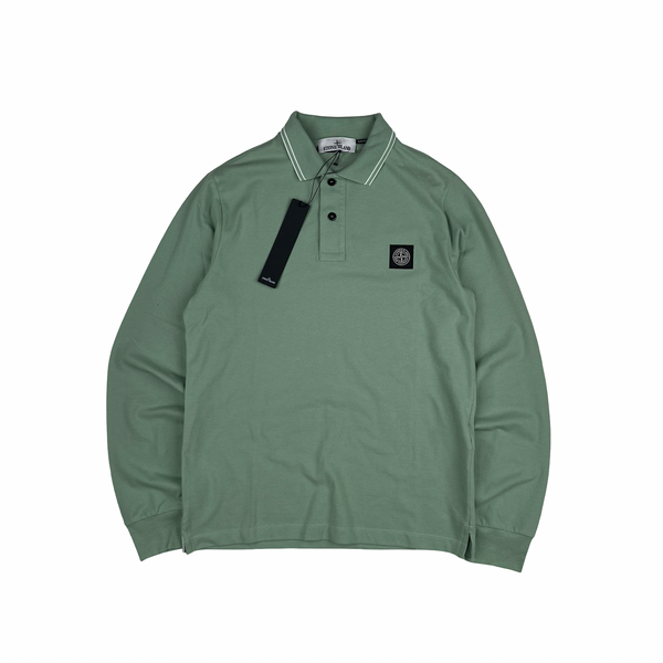 Stone Island 2022 Green Polo Longsleeve Shirt - Medium