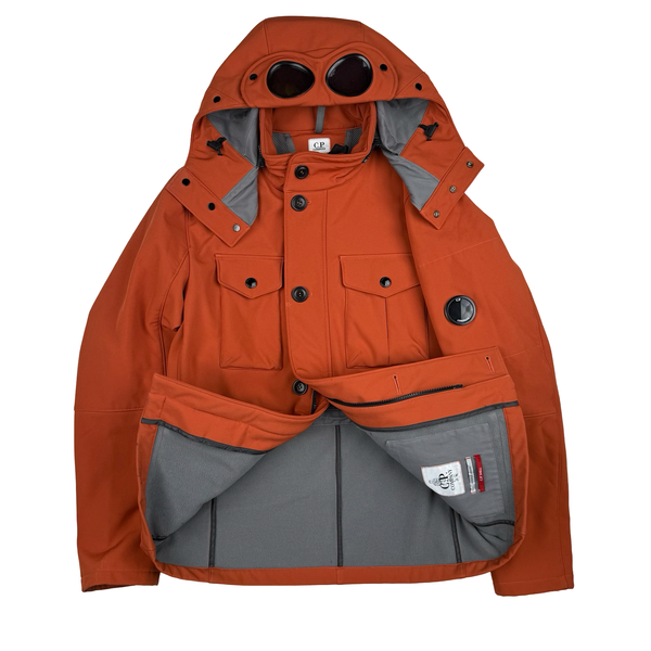 CP Company Orange Fleece Lined Soft CP Shell Goggle Jacket - Small (46)